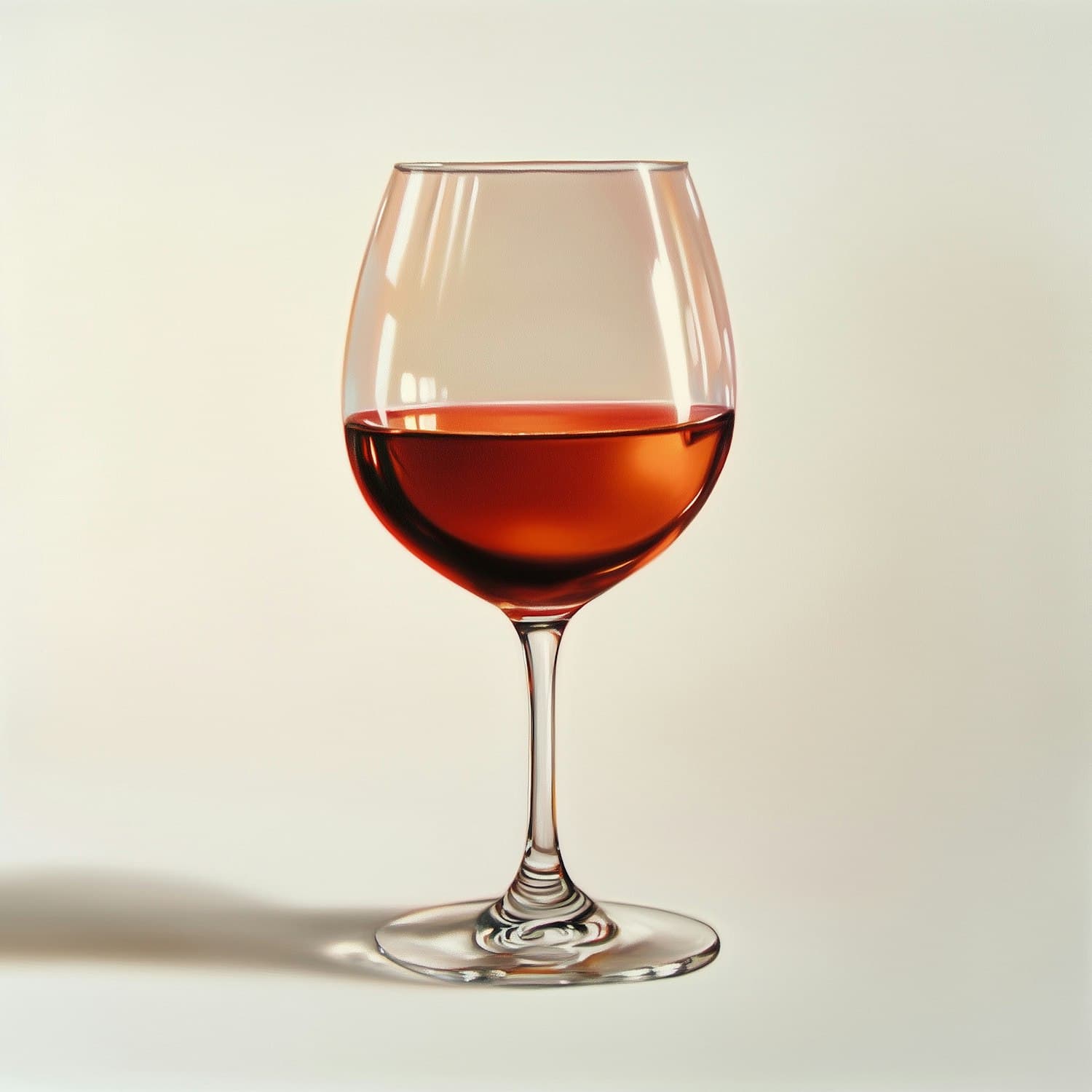 Copo de vinho tinto sobre fundo claro